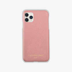 Coque pour iPhone 11 Pro Max en cuir grainé rose, France