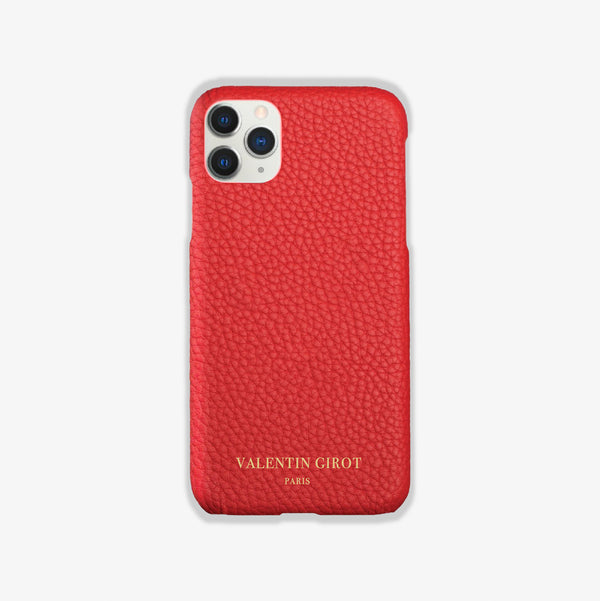Coque iPhone en cuir de couleur rouge pour iPhone 11 Pro 