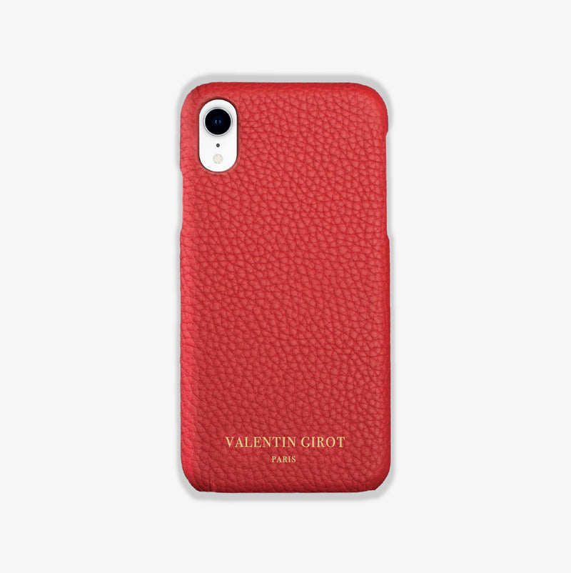Coque pour iPhone XR en cuir rouge